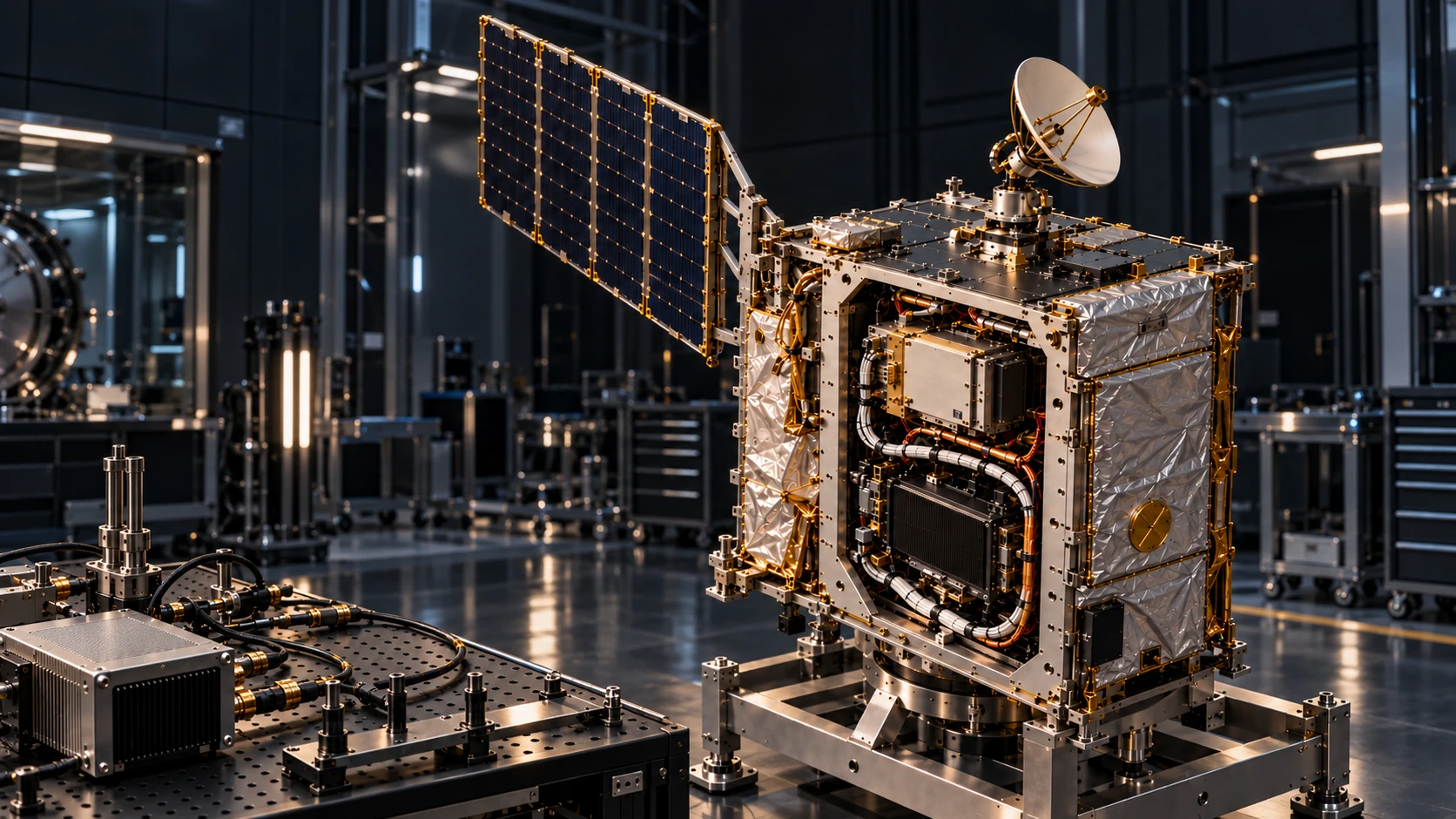 Concept scene of spacecraft command-chain integration and radio evaluation