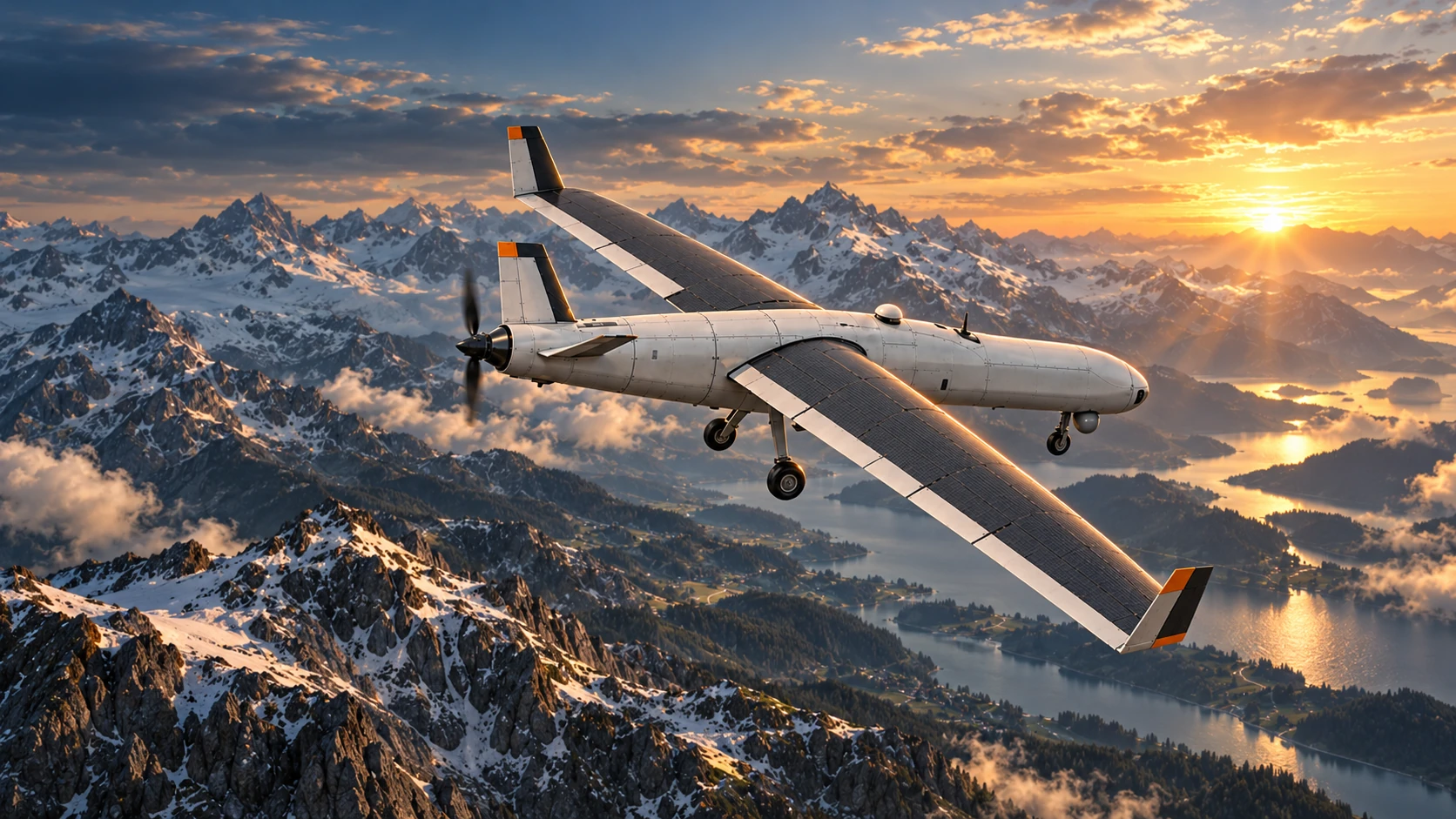 Concept scene of UAV communication and a ground-control environment